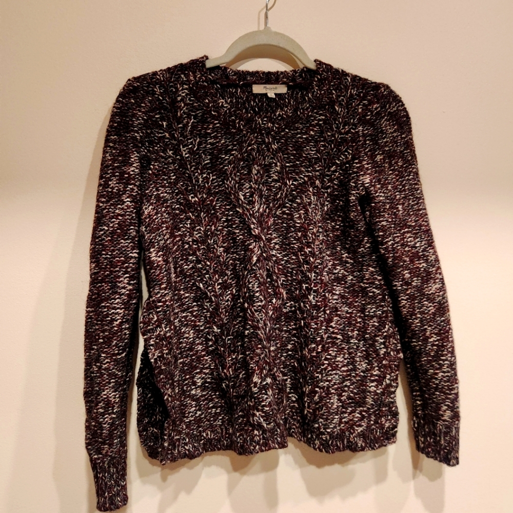 Madewell Black and White Marled Sweater